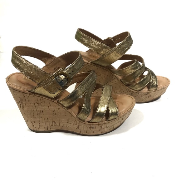 born aakash platform wedge sandal